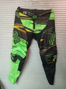 Answer Syncron Motocross MX Dirt Bike Pants Black Green Yellow Youth Size 26 - Picture 1 of 7