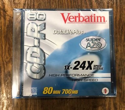 Verbatim Data Life Plus Super AZO CR-R 80 Min 700 MB 1X-24X Speed - Image 1 of 2