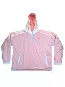 Adidas Pullover Jacket Womens L Purple Tint Activewear 1/4 Zip Wind Rain Ripstop - Picture 1 of 17