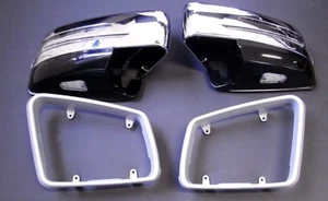 Spiegelgehäuse Chrom Schw. LED Blinker Mercedes W204 ab Bj. 10 Rahmen lackierbar - Picture 1 of 3