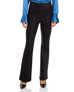 FRAME The Jetset Flare Pants Women's 0 Noir Coated Elasticized Waistband Pull-On - Picture 1 of 14