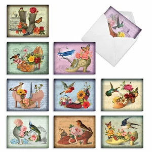 10 Assorted Thank You Note Cards with Envelopes - FANCY FOOTWORK - Picture 1 of 6