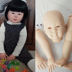 28inch Reborn Baby Doll Unpainted Kit DIY Part Toddler Girl+ Eye With Cloth Body - Picture 1 of 6