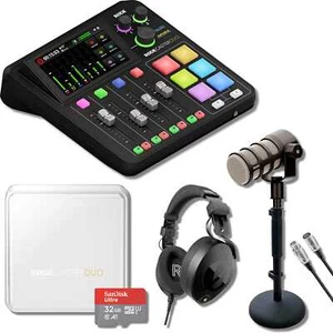 Rode RODECaster Duo Streaming Mixer with Rode Podmic, NTH-100 Bundle - Picture 1 of 7