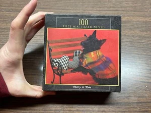 Sealed Ceaco Ali Ba Bear 100 Piece Puzzle 1993 “Pretty in Plaid” Dog Jigsaw 2003 - Picture 1 of 5
