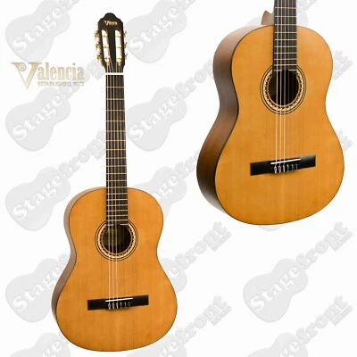 VALENCIA VC203 ANTIQUE NATURAL 3/4 SIZE CLASSICAL NYLON STRING GUITAR **NEW**  - image 1 of 2