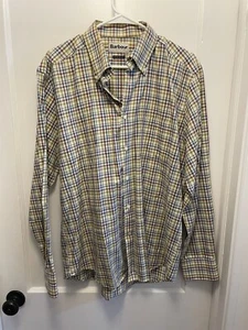 Barbour Summer Button Down Shirt Colorful Plaid Men’s Size Medium Purple Blue - Picture 1 of 5