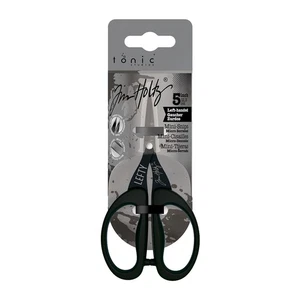 Tim Holtz Non-Stick Titanium Micro Serrated Mini Snips 5"-Left-Handed - 2 Pack - Picture 1 of 1
