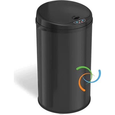 iTouchless 8 Gallon Black Touchless Sensor Trash Can with Black 7-9 Gallons - Image 1 of 4