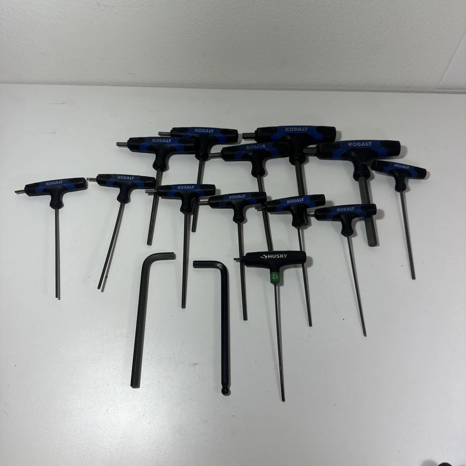 Kobalt T-Handle Hex Key Driver 12 Piece Wrench Set Metric/SAE Rubber Handles - Image 1 of 4