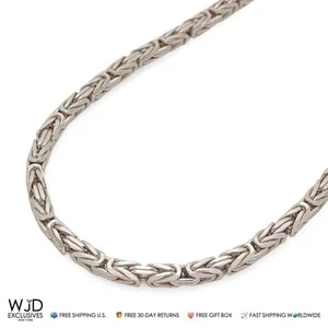 925 Italy Sterling Silver 3.5mm Boxed Byzantine Chain (Solid Links) 30" - Picture 1 of 6