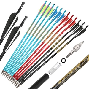 20" 22" Aluminum Crossbow Bolts Arrows Vanes Nocks Archery Bow Hunting Target - Picture 1 of 21