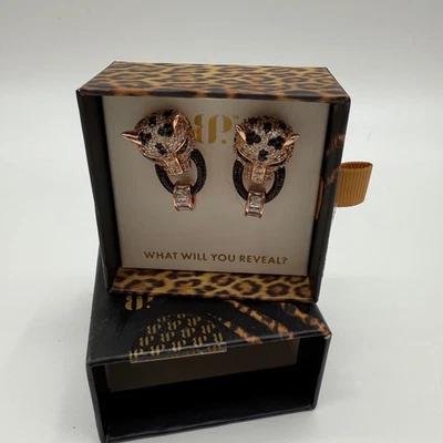 Pendientes Bomb Party Jaguar Kiss Oro Rosa Negro Ónix Diamante Circonita cúbica 170 USD Foto 1 de 4
