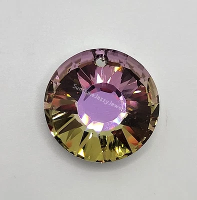 Colgante Disco Solar Luz Vitrail Cristal Swarovski 6724; 12 mm (2 piezas) o 19 mm (1 pieza) Foto 1 de 2