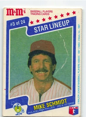 1987 M&M's Star Lineup #3 Mike Schmidt - Image 1 of 2