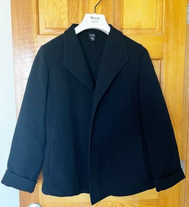 Eileen Fisher schwarze Jacke Blazer Gr. L Wolle Kaschmir Luxus minimalistisch Karriere - Bild 1 von 8