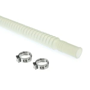 QFS 8mm/8mm/260mm Corrugated PTFE Flexible Fuel Pump Hose Line E85/Gas + Clamps - Bild 1 von 3