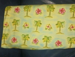Vtg Waverly Fabric Bayside Breeze Palm Tree Hibiscus 5 1/2 Yds X 45in USA NEW - Picture 1 of 12