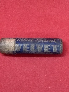 Vintage Wood Tube Pencil Lead Blue Band Velvet Thin Black - Picture 1 of 4