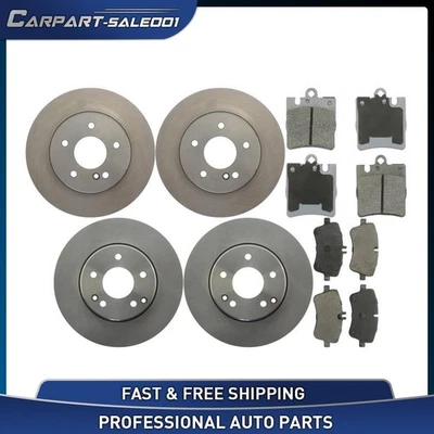 Juego de pastillas de freno rotores de disco delanteros traseros para Mercedes-Benz C230 2003-2005 1,8 L Foto 1 de 4