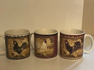 Coffee Mug Cup (3) Sakura Kimberly Poloson Farm Rooster Barn Retro Rooster - Picture 1 of 12
