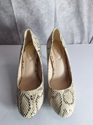 Tacones de aguja con estampado de serpiente para mujer talla 7 mafia esposa carrera oficina negocios trabajo Foto 1 de 4