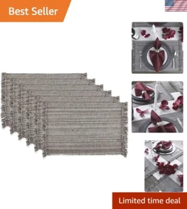 Elegant Gray Placemat Set of 6 - Woven Texture for Life's Special Occasions - Picture 1 of 9