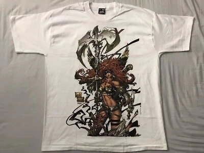 Máscara y Disfraz (MAD)_Angela/Engendro_Camiseta_Luz UV_Marvel Vintage (NUEVO) Talla XL Foto 1 de 4