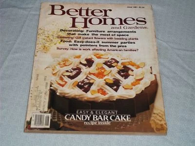 1981 JUNE BETTER HOMES & GARDENS MAGAZINE - CANDY BAR CAKE FRONT COVER - H 4088 Foto 1 de 2