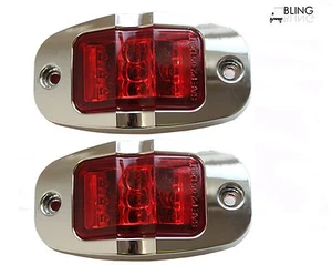 2 TRUCK TRAILER Red MID-TURN LED Light - Clearance Side Marker SAFER BRIGHTER! - Picture 1 of 5