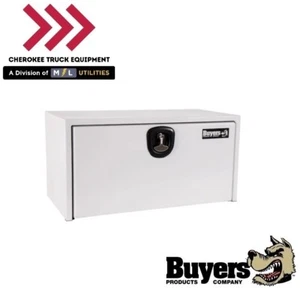 Buyers Products 1702406, 18x18x36" White Steel Underbody Truck Box w/ 3-Pt Latch - Picture 1 of 7