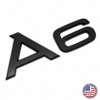 Audi A6 Matte Black Rear Letter Tail Badge Trunk Emblem Badge Logo Sport Sline - Image 1 of 4