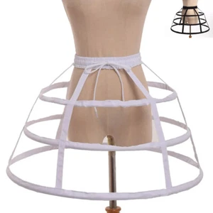 Women 3 Hoops Crinoline Cage Bustle Petticoat underskirt for Dress Hoop Skirt - Picture 1 of 14
