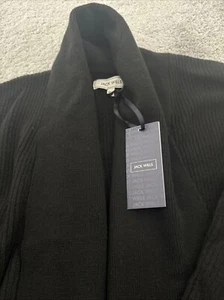 JACK WILLS LONGLINE OVERSIZED CARDIGAN BLACK & POCKETS BNWT £42.99 SIZE 8 - 10 - Picture 1 of 3