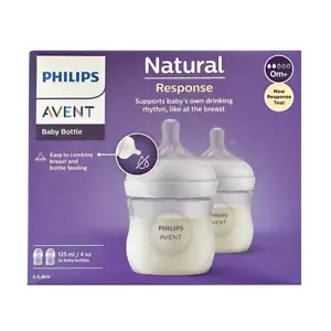 Avent Natural Response Feeding Bottle 125mL Twin Pack 0m+ Anti-Colic Easy Clean - Picture 1 of 3