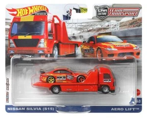 1:64 Hot Wheels Premium Team Trasporto Nissan Silvia (S15) Hks + Aero Lift HCR35 - Foto 1 di 1