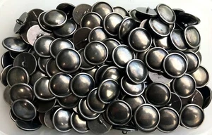 Buttons 28mm 44L Aged Antique Silver Metal Polished Shank Large Button (L112A) - Picture 1 of 24