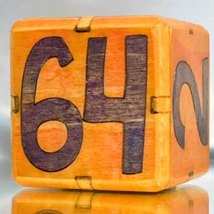 64 ORAGNE/Brown - Backgammon Doubling Cube - 36mm - Picture 1 of 9