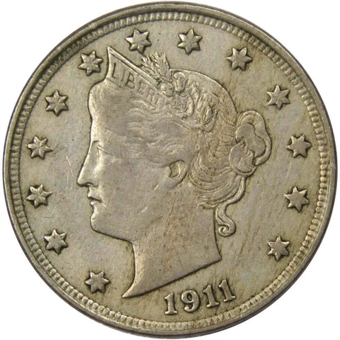 1911 Liberty Head V Nickel 5 Cent Piece XF EF Extremely Fine 5c US Coin Cover
