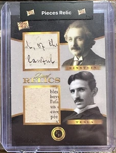 2023 Pieces of the Past Founders Edition A. Einstein & N. Tesla Dual Relic - Picture 1 of 2