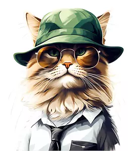 17 Image Cool Cat With Glasses PNG Clip Art Design Digital Download Clipart - Picture 1 of 16