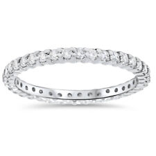 G/SI .75 кар настоящий алмаз помолвки обручальное кольцо 14K белое золото лента