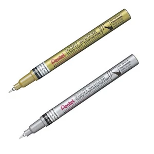 2 x Pentel Super Fine Point Paint Marker Pen (MSP10) Gold/Silver or Mixed - Picture 1 of 5
