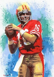 JOE MONTANA NFL QB 49ers Football Original Acrylic Painting Contemporary Art - Picture 1 of 5