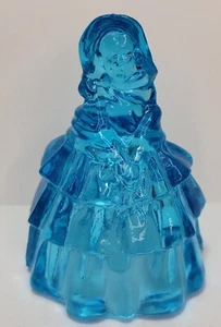 Boyd Vintage Crystal Art Glass Figurine Louise Doll Alice Blue Glass 80's - Picture 1 of 8