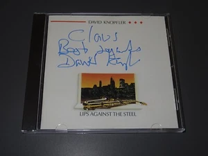DAVID KNOPFLER - LIPS AGAINST THE STEEL (SIGNED, AUTOGRAMM) / ALBUM-CD 1988 - Bild 1 von 2