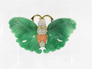 KJL Vtg Brooch Butterfly Enamel & Crystals Kenneth Jay Lane Jewelry - Picture 1 of 10