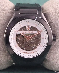 Casual Maserati Automatic White Dial Men All Working Wristwatch Great Condition - Picture 1 of 10