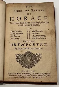 1715 The Odes and Satires of Horace Antique Rare Collectible Book - Picture 1 of 10