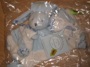 Doudou et Compagnie lapin Rabbit Bunny Lievre Hase Tatoo spirale plat bleu GM 9 - Picture 1 of 1